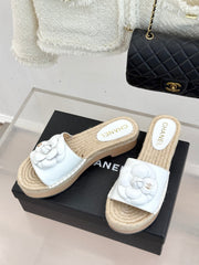 New Spring/Summer Hemp Rope Platform Slippers