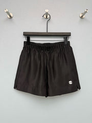 Satin Elastic Waist Embroidered Shorts