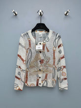 Hermès/26 New Equestrian-Style Lightweight V-Neck Knit Cardigan