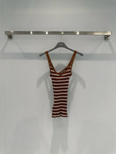 Lace-trimmed striped vest