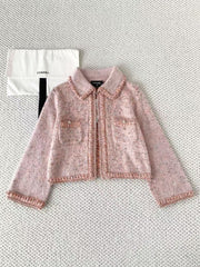 Floral Pink Rhinestone Hook and Loop Jacket