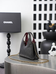 CHANEL 26S SHOPPING BAG MEDIUM 23 IN BLACK LAMBSKIN GOLD HARDWARE