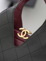 CHANEL 26S SHOPPING BAG MEDIUM 23 IN BLACK LAMBSKIN GOLD HARDWARE