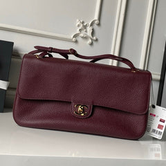 Chanel 2026 Maxi Bag 32cm Burgundy Calfskin Gold Hardware