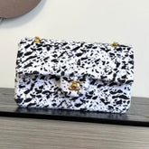 Chanel 2026 Leopard Print Flap Bag White Black Ponyhair Leather