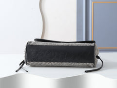 Chanel 2026 Urban Essential East West Bag 32cm Black mix Grey Leather Tweed