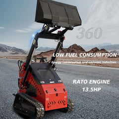 MS360 Mini Stand On Skid Steer Track Loader With 13.5HP Gas Engine