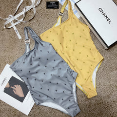 chanel/26SS NEW Yellow One-Shoulder One-Piece Swimsuit 👙