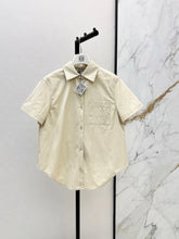 26SS NEW Square Pattern Embroidered Babydoll Shirt 🤎