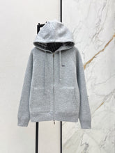 26FW New Unisex Reversible Premium Monogram Logo Zip-Up Cashmere Jacket 🩶