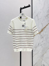 26FW New Minimalist Striped Knit Short-Sleeve Top 🤍