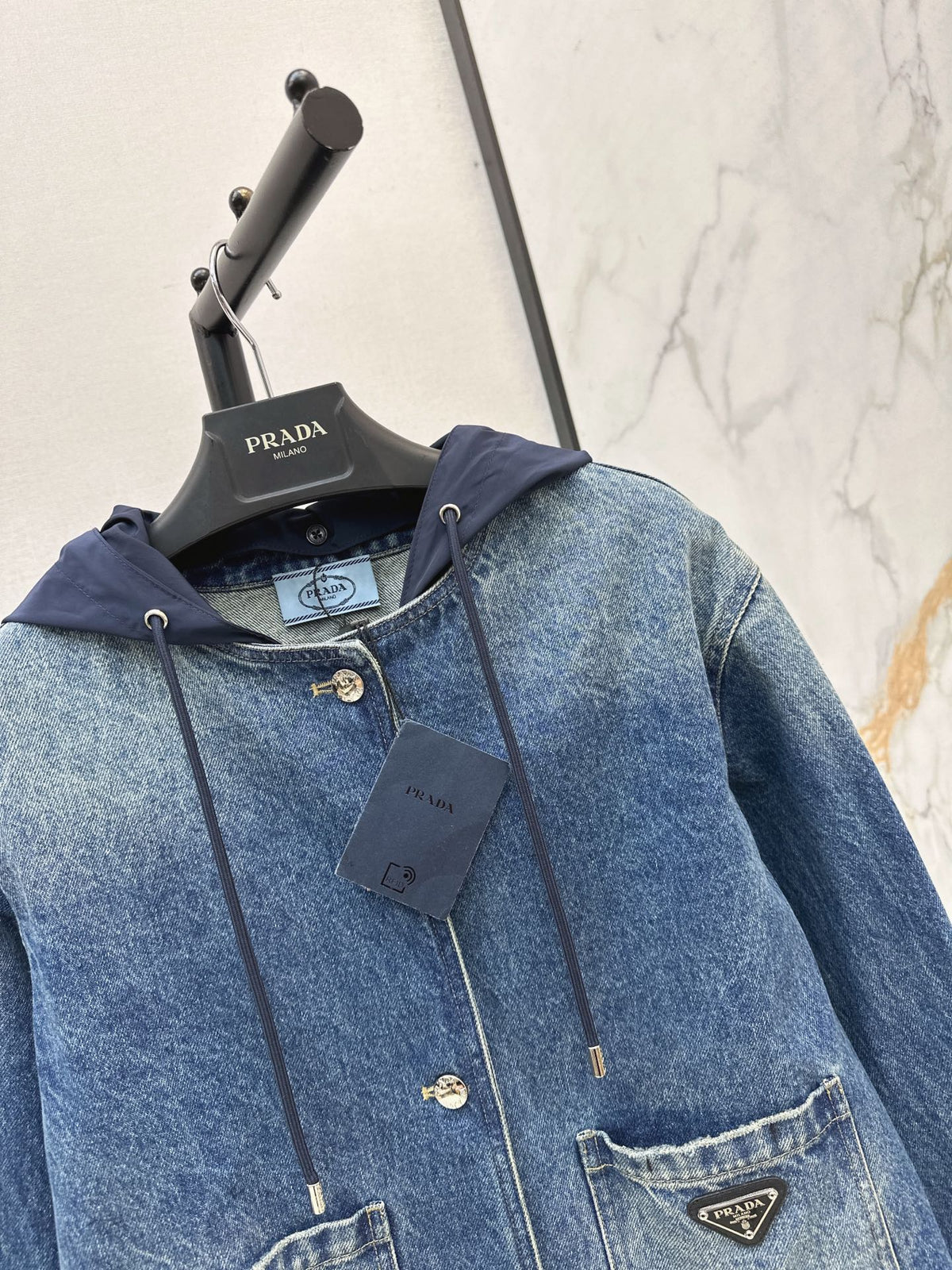 Prada/26 Early Fall New Hooded Denim Jacket