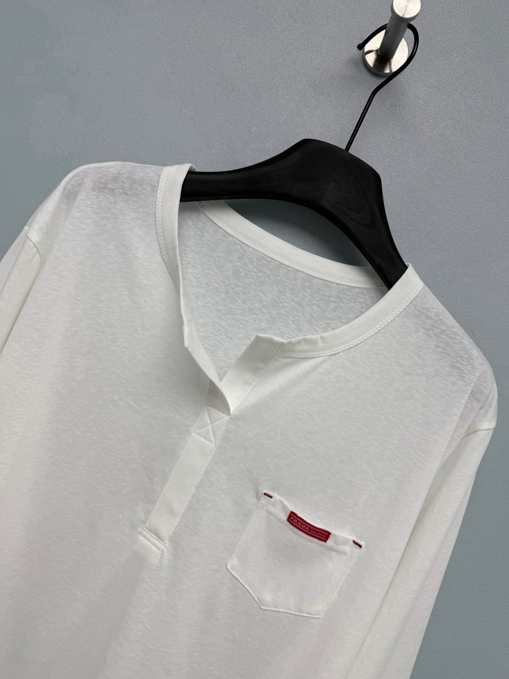 Prada / New Half-Button Henry Collar Long-Sleeve Top