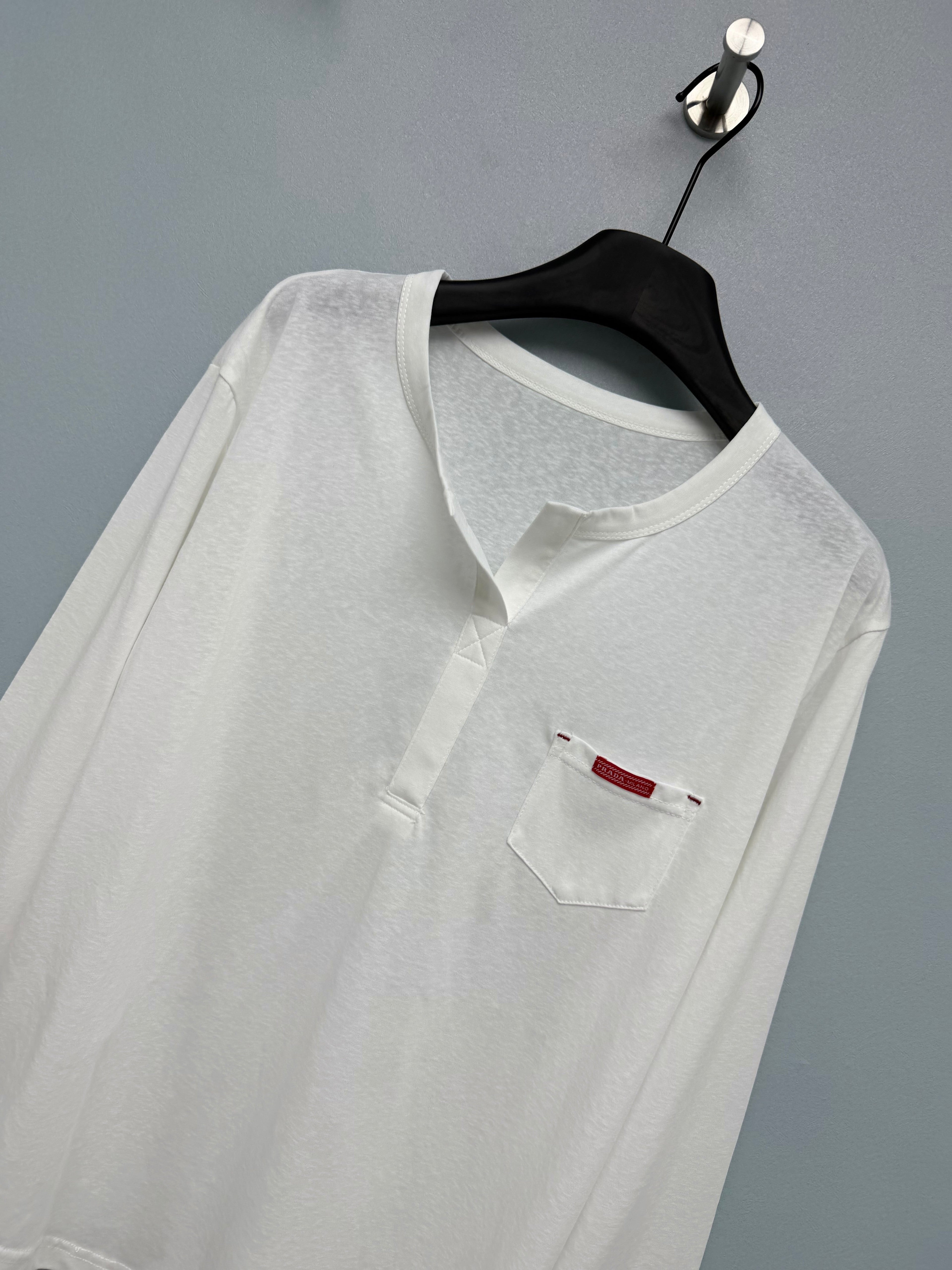 Prada / New Half-Button Henry Collar Long-Sleeve Top