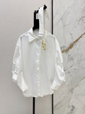 26 Fall/Winter New Belt-Decorated Pleated Shirt