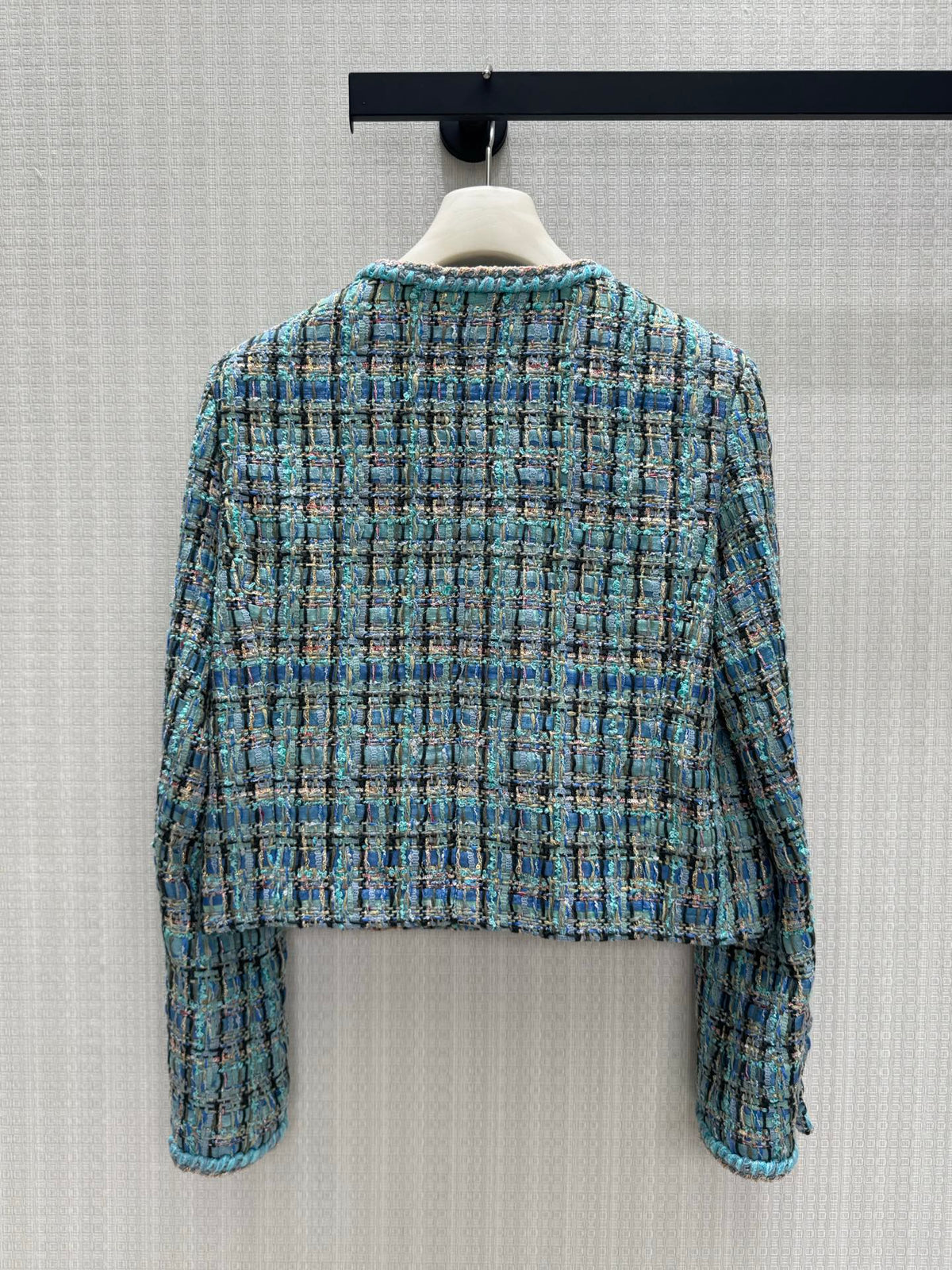 26 Fall/Winter Fresh Blue Tone Short Tweed Chanel-Style Jacket