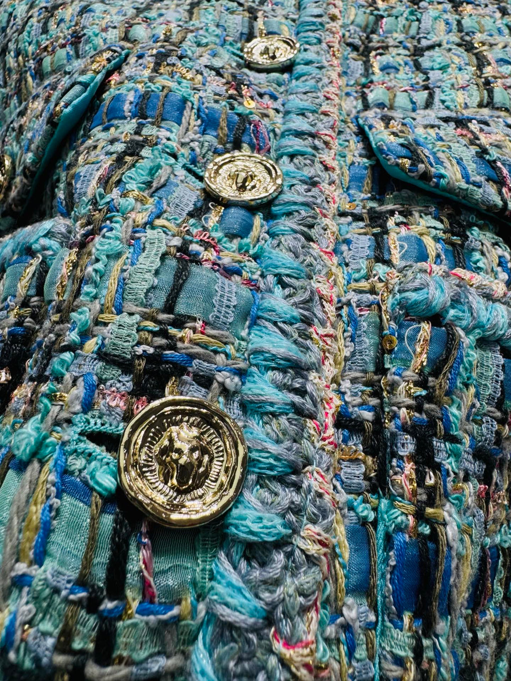 26 Fall/Winter Fresh Blue Tone Short Tweed Chanel-Style Jacket