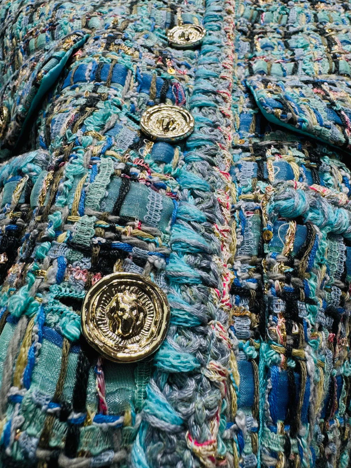26 Fall/Winter Fresh Blue Tone Short Tweed Chanel-Style Jacket