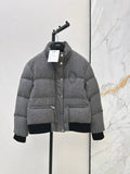 26 Fall/Winter Latest Stand Collar Down Jacket with Badge Embroidery Decoration