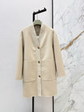26 Fall/Winter Latest Minimalist V-Neck Double-Faced Wool Coat
