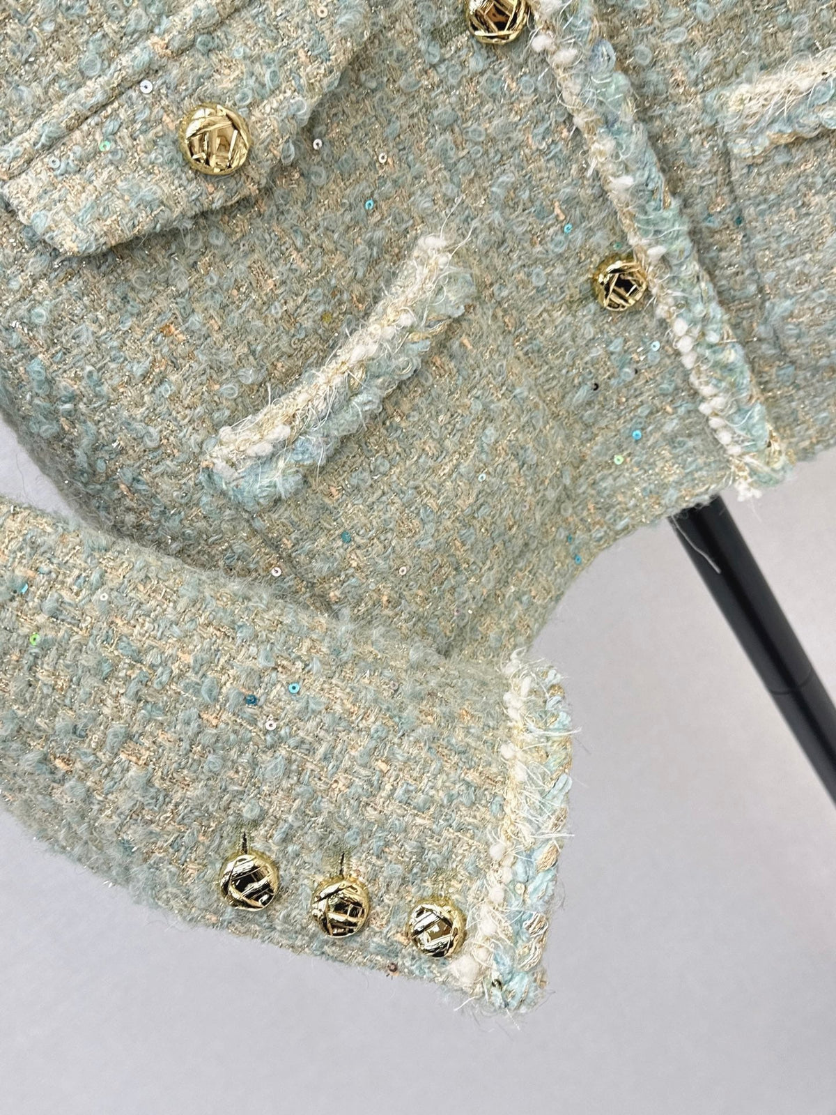 26 Fall/Winter Latest Four-Pocket Decorative Round-Neck Knit Jacket