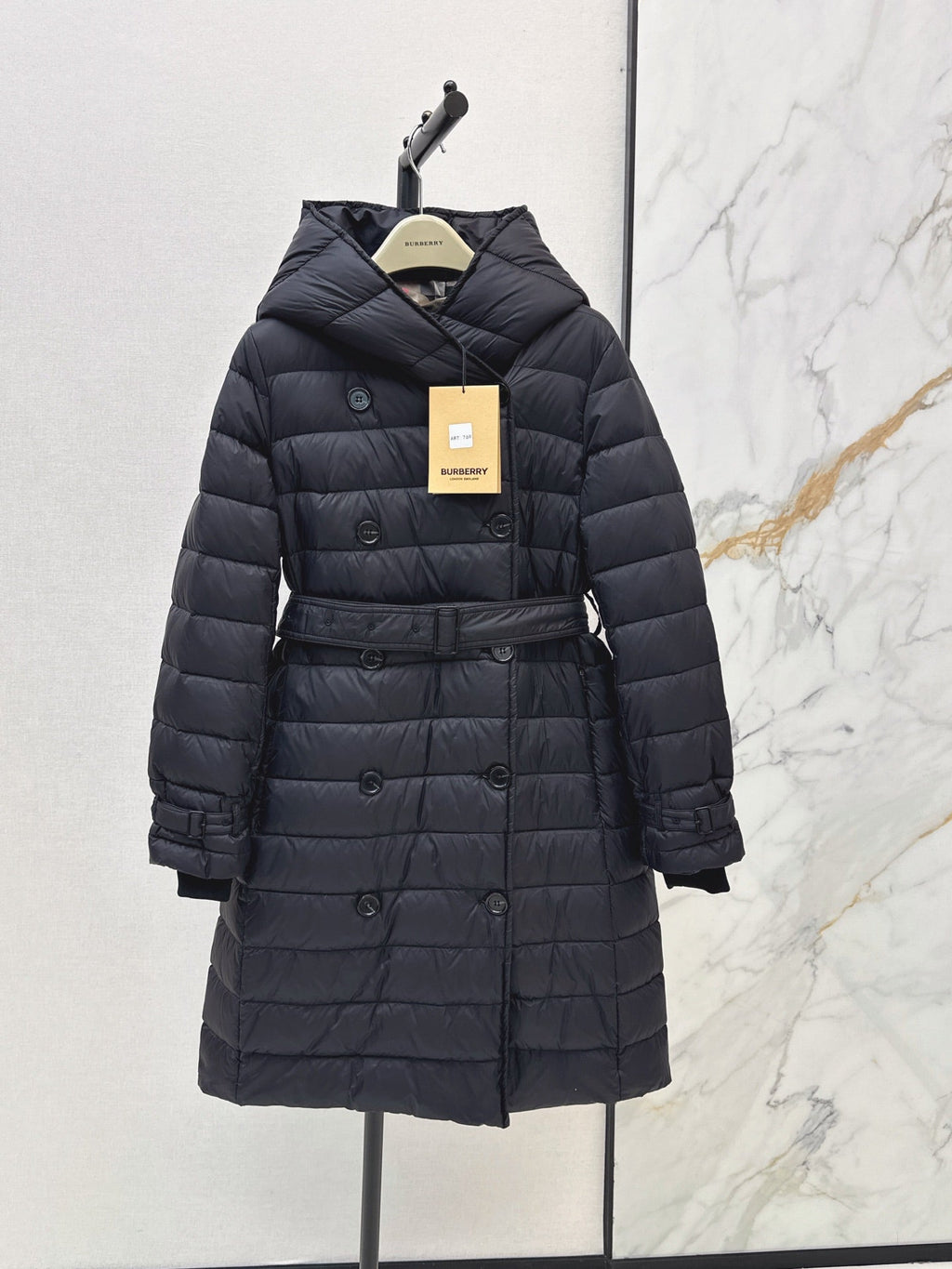 26 Fall/Winter New Classic Double-Breasted Hooded Long Down Coat