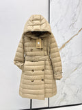 26 Fall/Winter New Classic Double-Breasted Hooded Long Down Coat