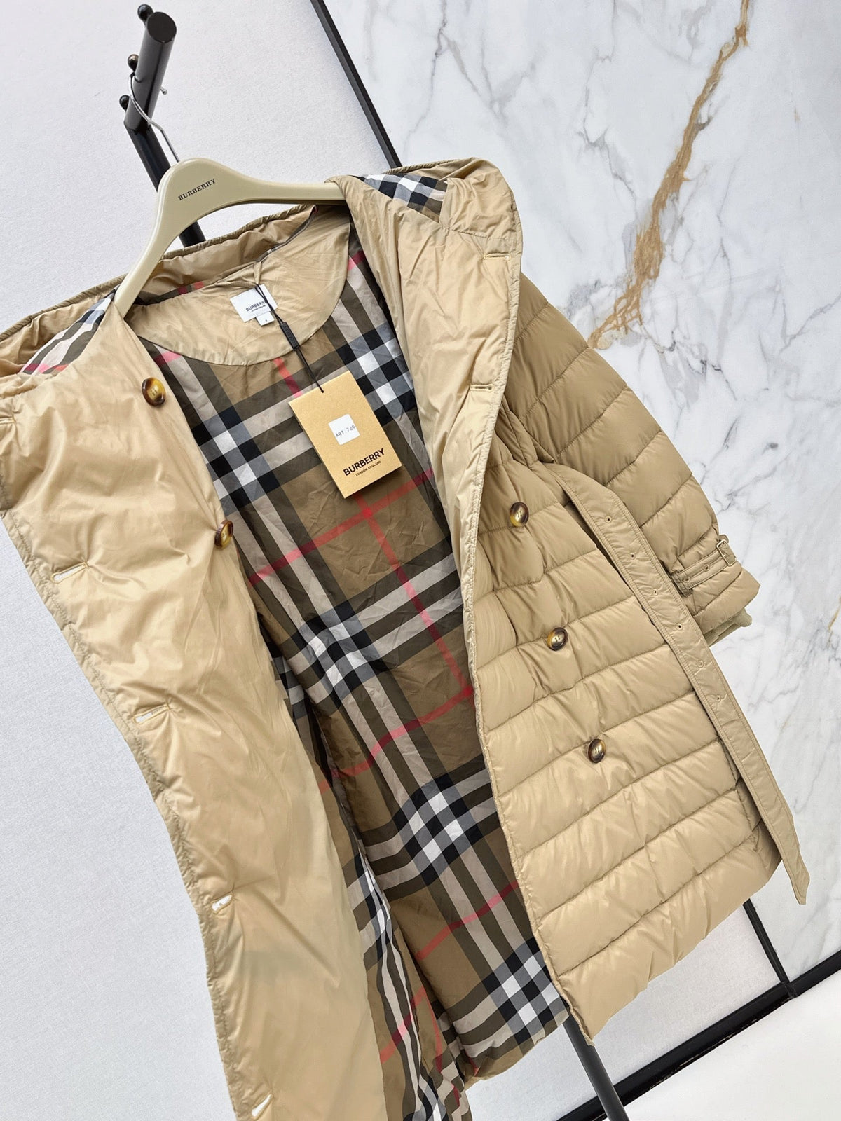 26 Fall/Winter New Classic Double-Breasted Hooded Long Down Coat