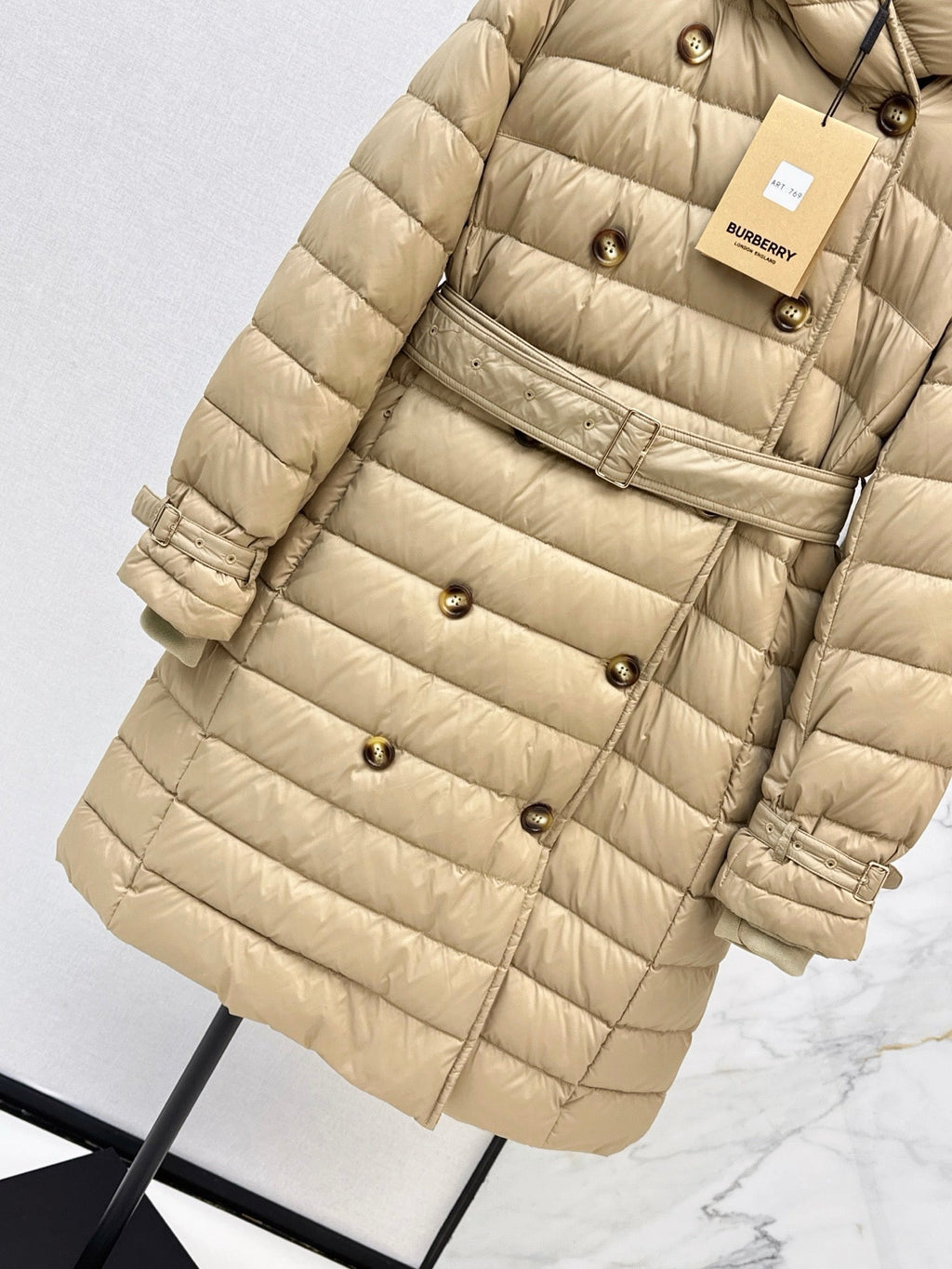26 Fall/Winter New Classic Double-Breasted Hooded Long Down Coat
