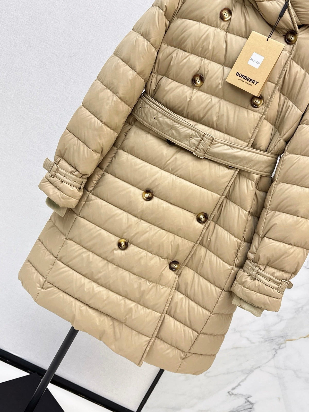 26 Fall/Winter New Classic Double-Breasted Hooded Long Down Coat