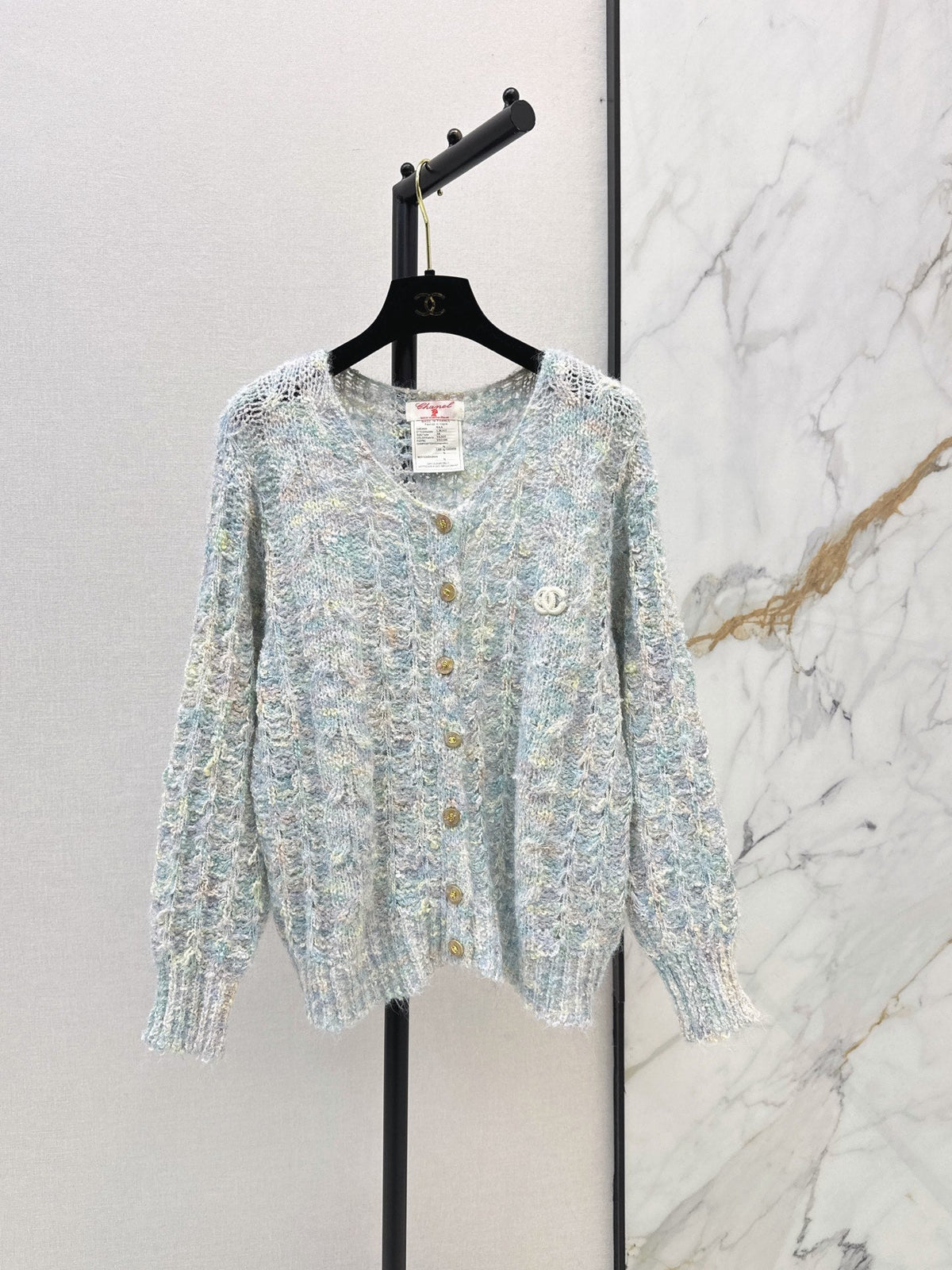 26 Fall/Winter Latest Floral Yarn Blend Chunky Knit Cardigan