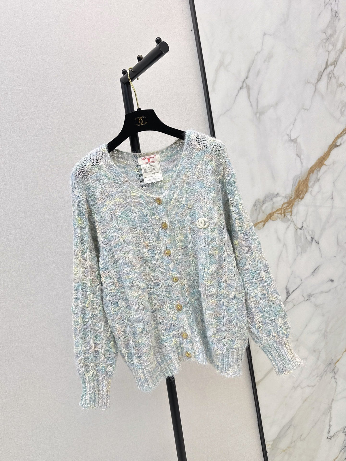 26 Fall/Winter Latest Floral Yarn Blend Chunky Knit Cardigan