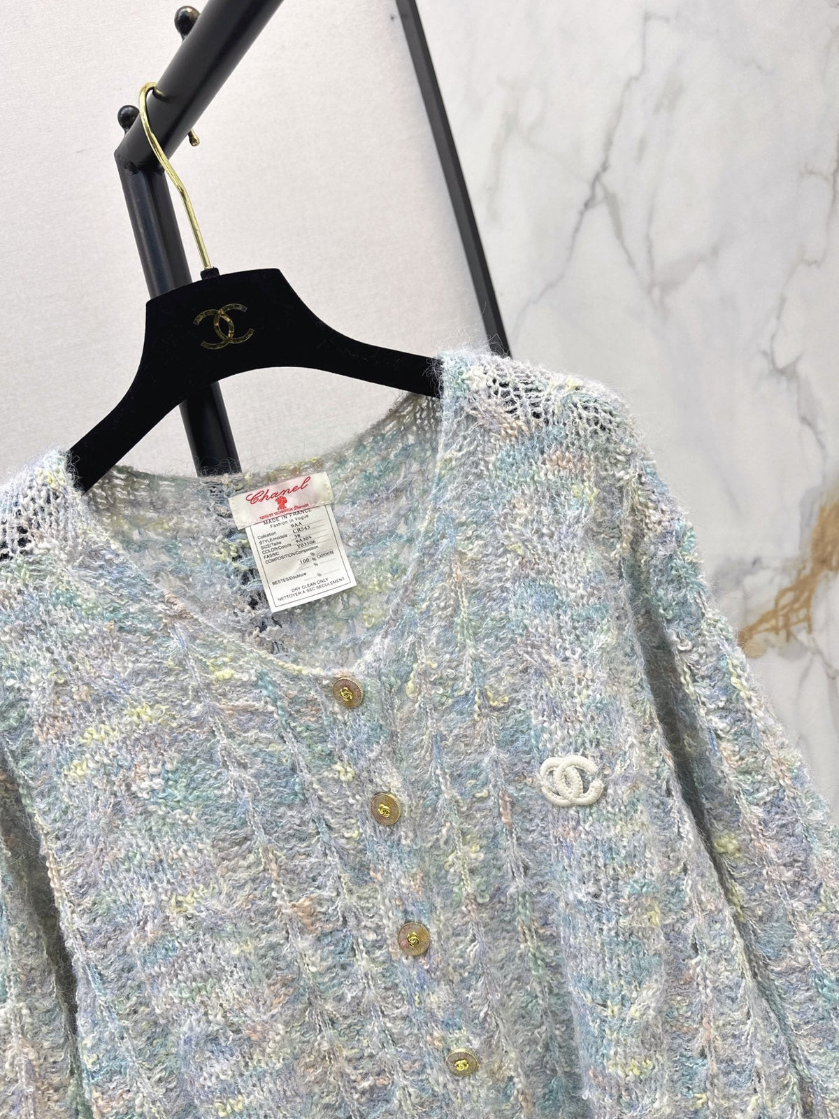 26 Fall/Winter Latest Floral Yarn Blend Chunky Knit Cardigan