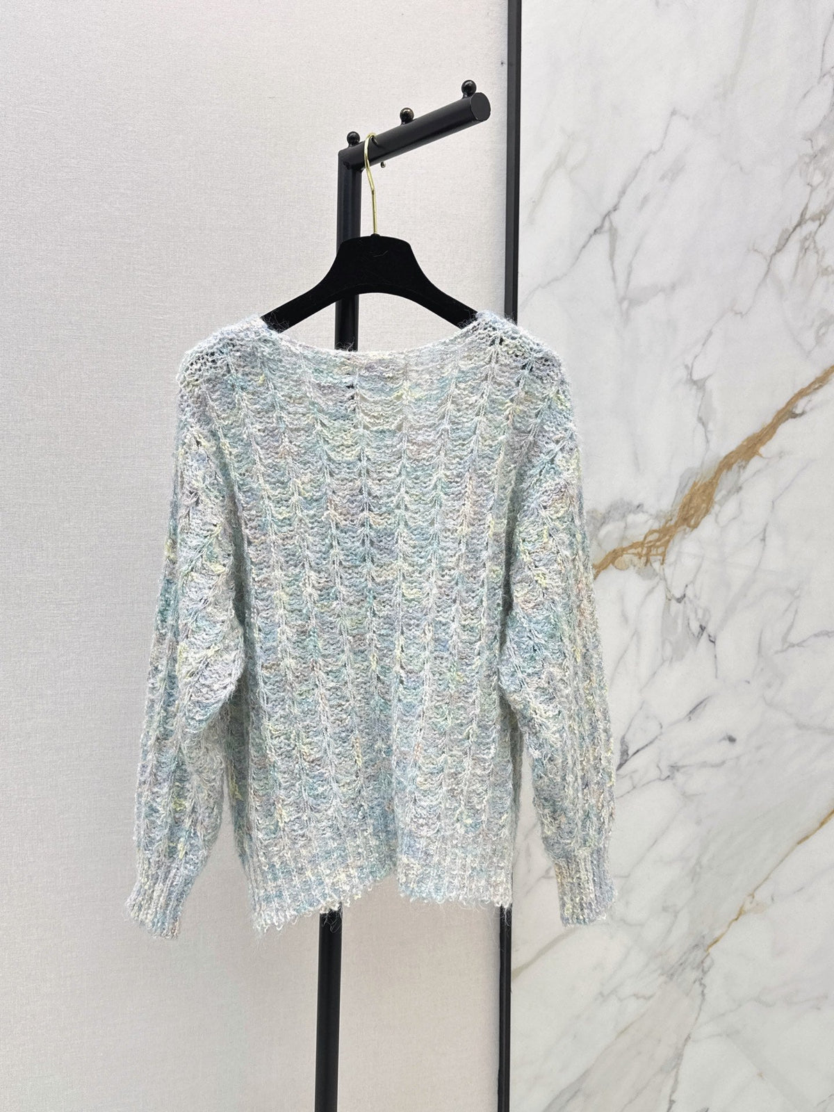26 Fall/Winter Latest Floral Yarn Blend Chunky Knit Cardigan