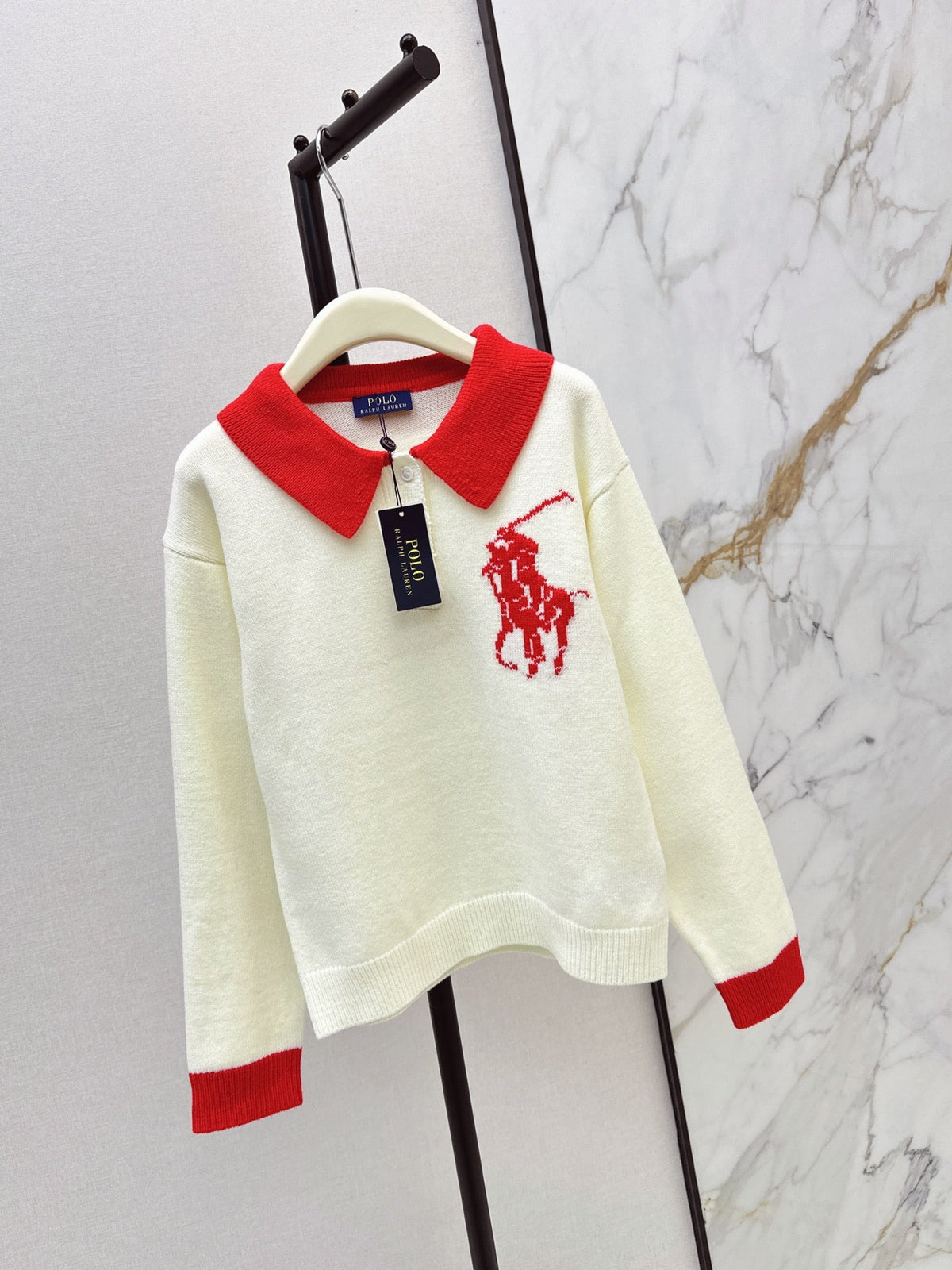 26 Autumn/Winter Latest Polo Color-Block Collared Knit Sweater