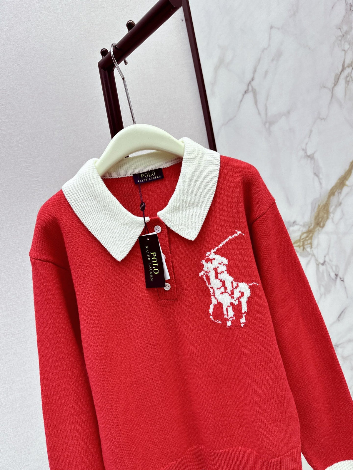 26 Autumn/Winter Latest Polo Color-Block Collared Knit Sweater