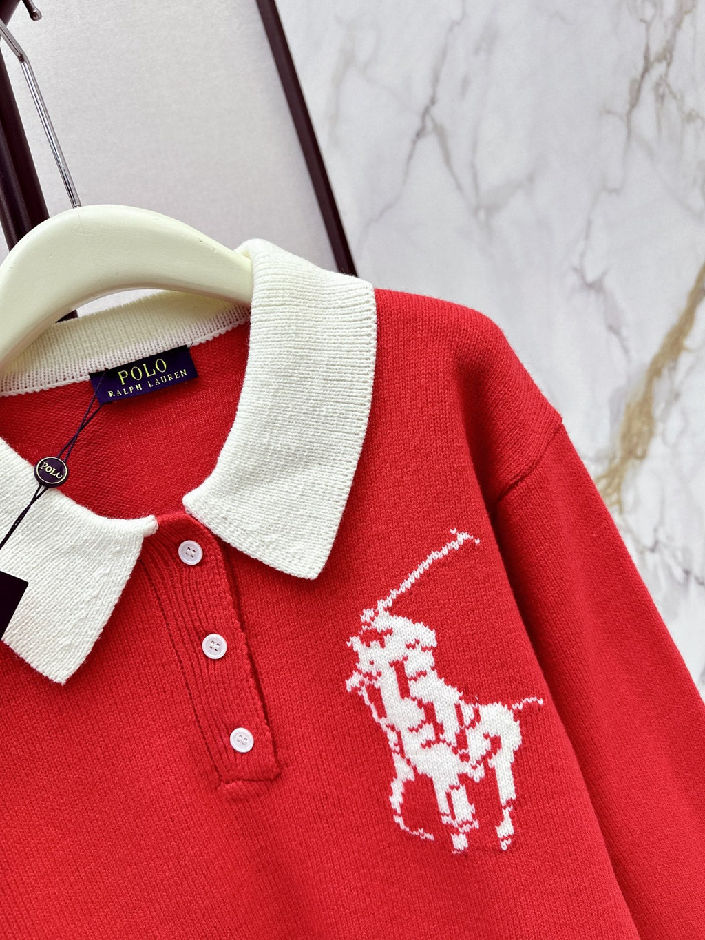 26 Autumn/Winter Latest Polo Color-Block Collared Knit Sweater