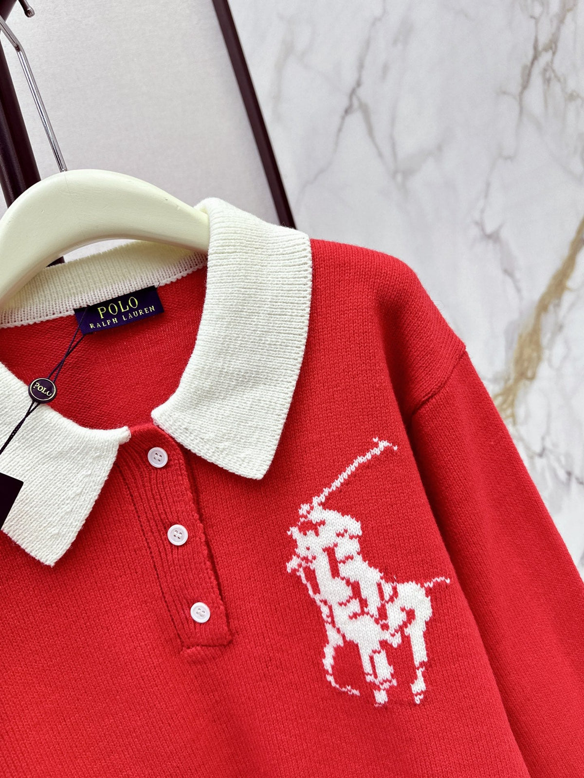 26 Autumn/Winter Latest Polo Color-Block Collared Knit Sweater