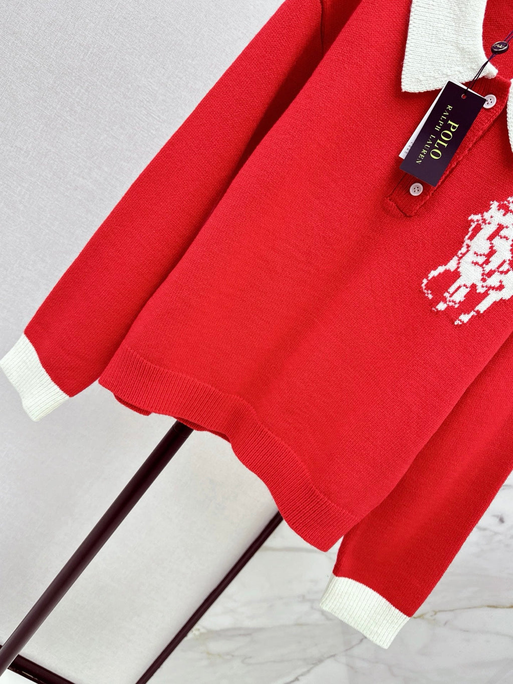 26 Autumn/Winter Latest Polo Color-Block Collared Knit Sweater