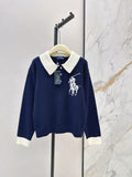 26 Autumn/Winter Latest Polo Color-Block Collared Knit Sweater