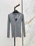 26 Fall/Winter New Wave-Edged Grey Cashmere Cardigan