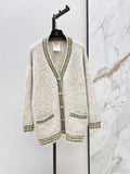 26 Fall/Winter Latest Colorblock Stripe Trim Knit Cardigan