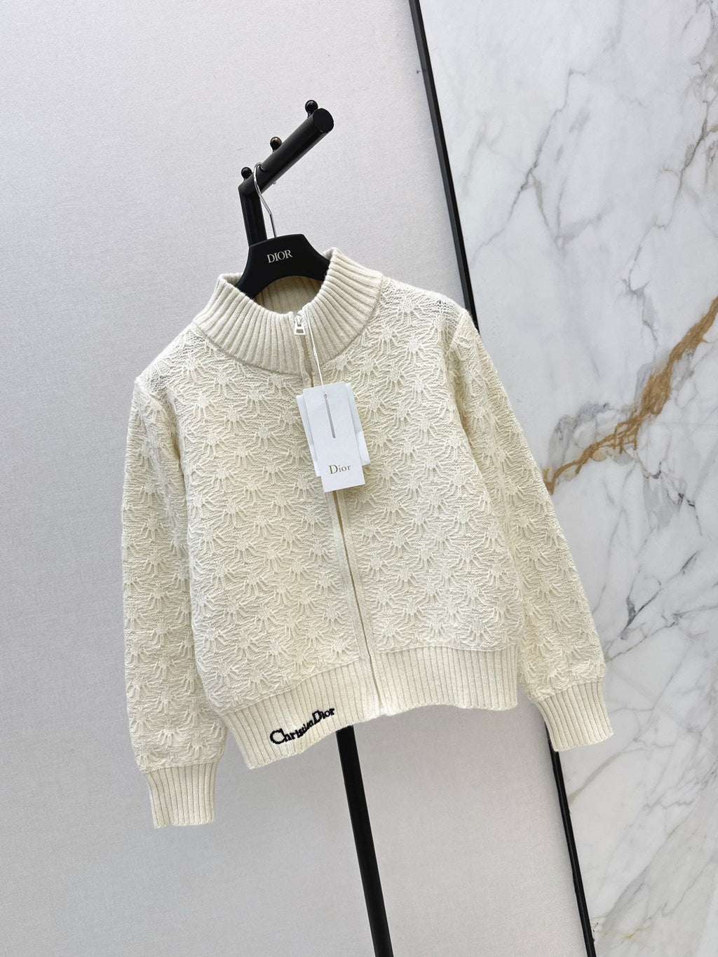 26 Fall/Winter Latest Zipper Stand Collar Loose Lazy Style Knit Cardigan