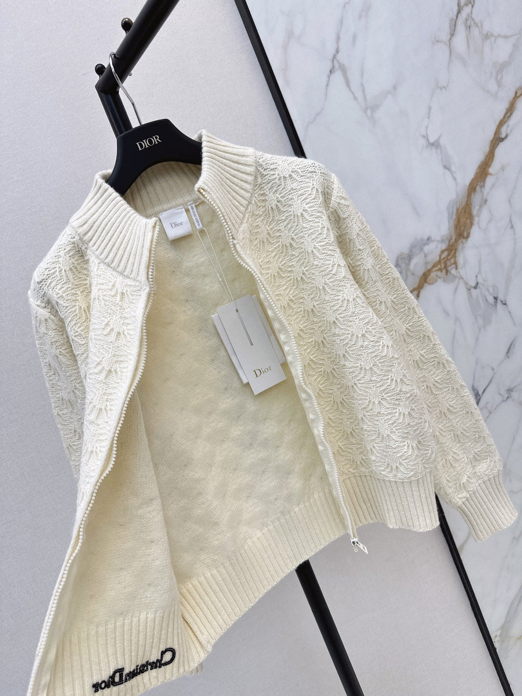 26 Fall/Winter Latest Zipper Stand Collar Loose Lazy Style Knit Cardigan