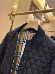 Quilted Nylon Corduroy Short Cotton Jacket