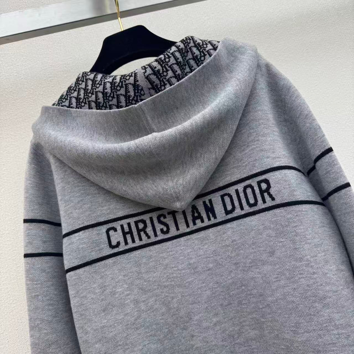 Dior/Reversible Cashmere Knit Hooded Jacket