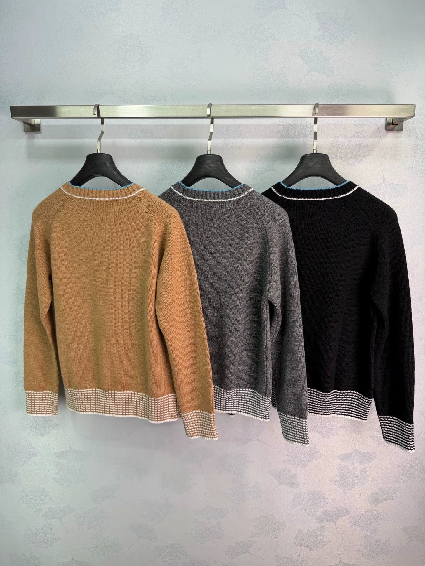 MiuMiu/26 New Season Diamond-Pattern & Stripe Knit Sweater