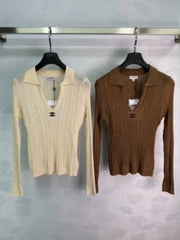 Chanel  /26 Early Autumn New Lapel Knit Long Sleeve Sweater