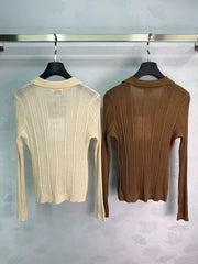 Chanel  /26 Early Autumn New Lapel Knit Long Sleeve Sweater