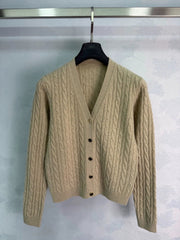 LORO PIANA/26 Early Autumn New Cable Knit Cardigan